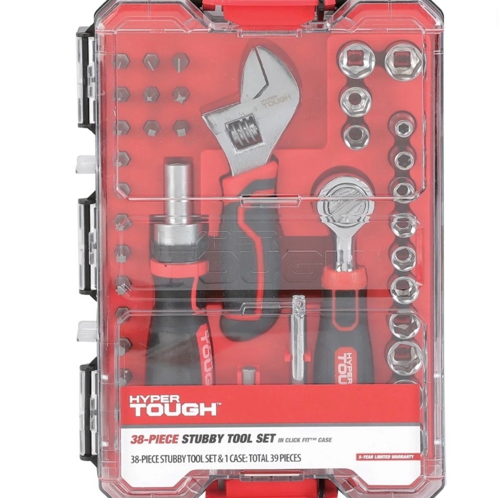 Hyper Tough 38-Piece Red Stubby Tool Set Home Repair Brand NEW!!!